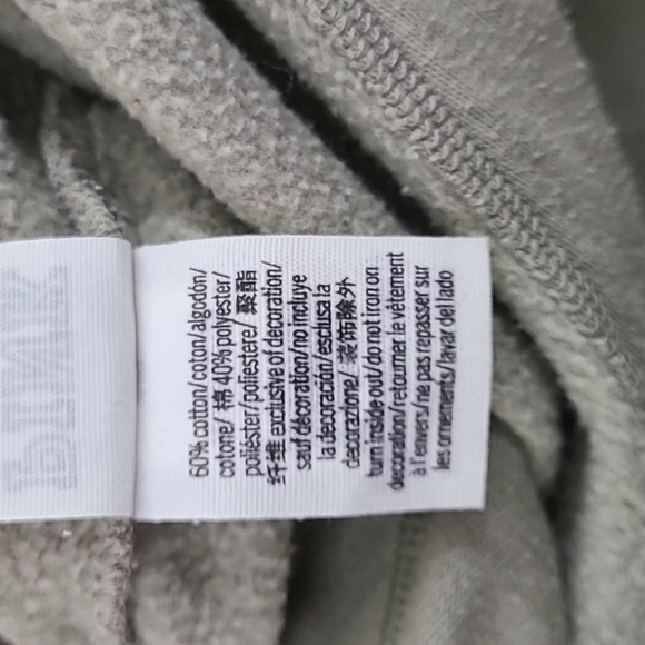 PINK Victoria's Secret Olive Green Gold Sequined Logo Fleece Hoodie - Size Large - Picture 13 of 14